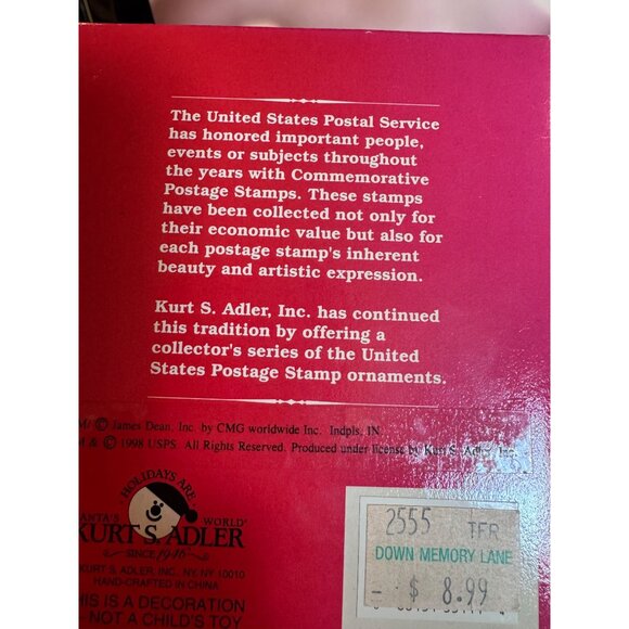 Vintage 1998 Kurt S. Adler James Dean Ornament – Collector’s Series - Picture 5 of 6